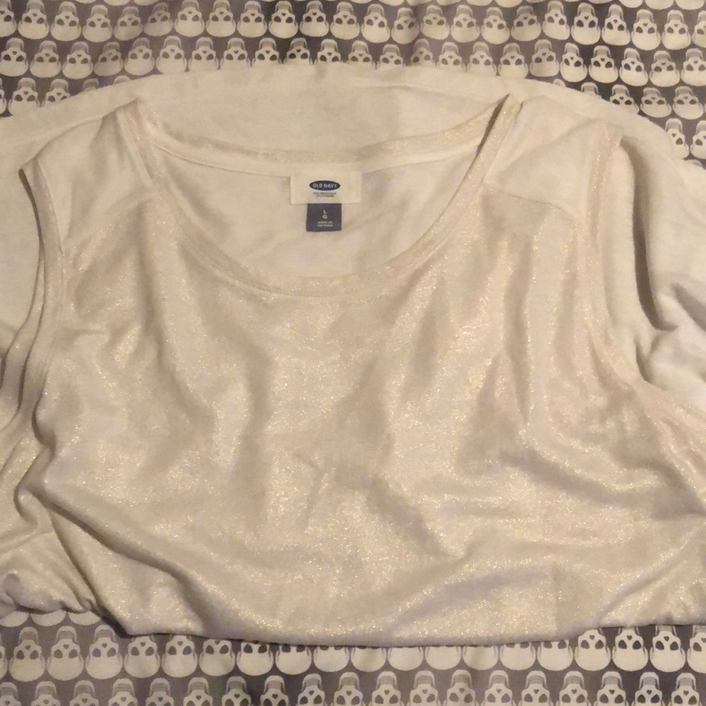 White shimmer old navy tank